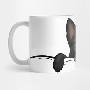 Black German Shepherd Dog Peeking Mug